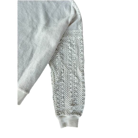 Women’s Cozy Cream Umgee Knit Sweater Crochet Long Sleeves Size L - Picture 2 of 6